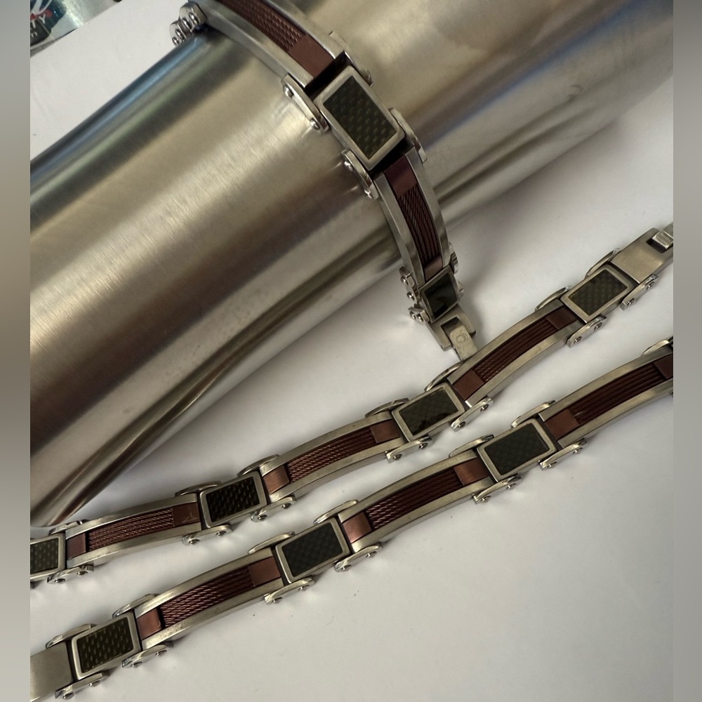 Men's 8 3/4in Stainless Steel Bracelet (1) - Picture 3 of 8